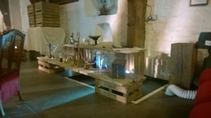 The inside of Merchant Adventurers' Hall, transformed into Dr Jekyll's laboratory.