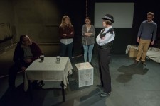 Mark France, Annabel Lee, Anna Rose James and Claire Morley in The Taskers' Trials. (Photo by Michael J Oakes)